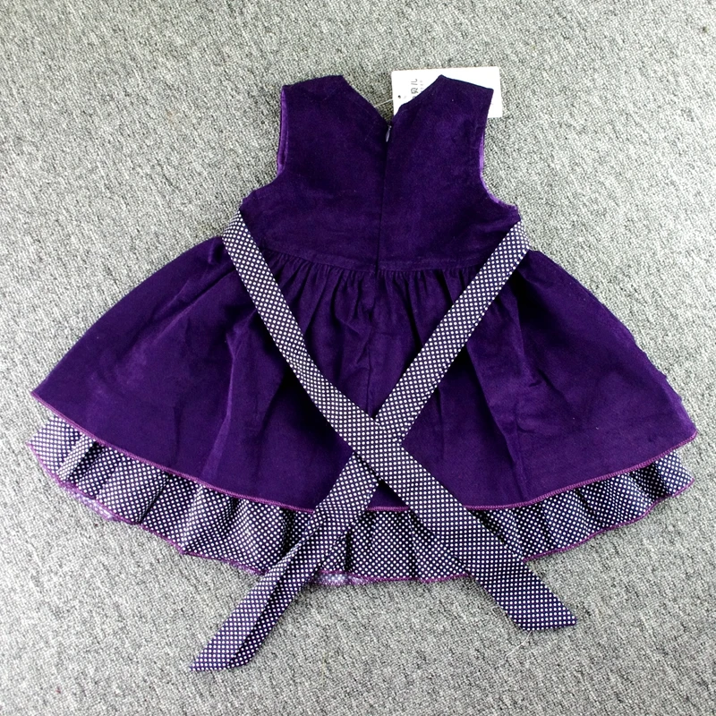 1-5T 100% Cotton Little Baby Girls Dress Dot Outwear Princess Party Kids Tutu Corduroy Vestido For Christmas Thanks Giving day