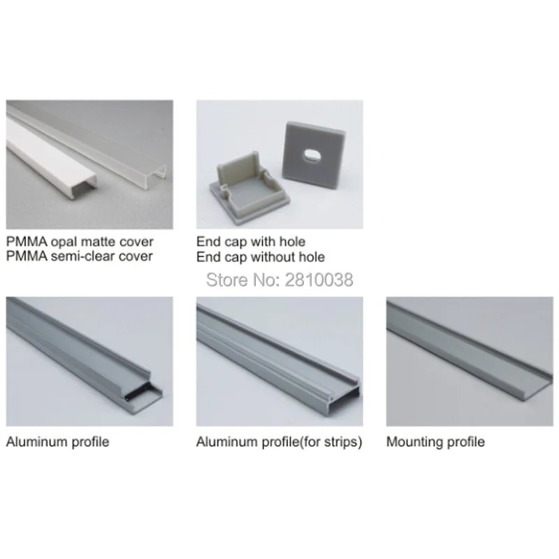 10 X 1M Sets/Lot U type Anodized Led leiste aluminium with plate and AL6063 led strip light enclosure for ceiling lights