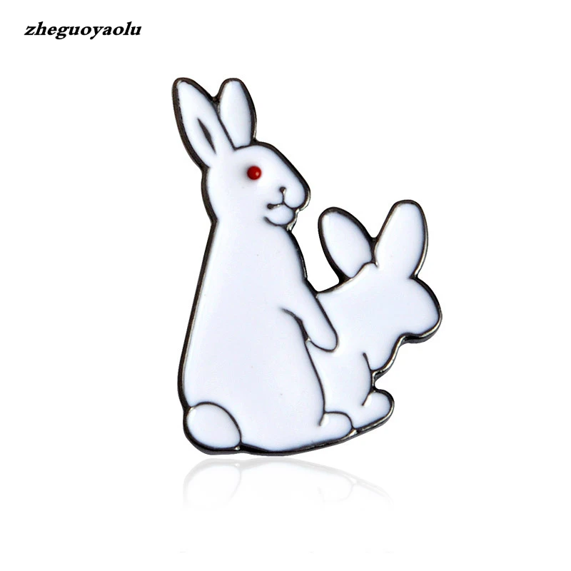 2019 New Personality Creative Red Eye Rogue Rabbit Brooch Rabbit Drop Oil Rabbit Brooch Gift Jewelry Brooches For Women Pins