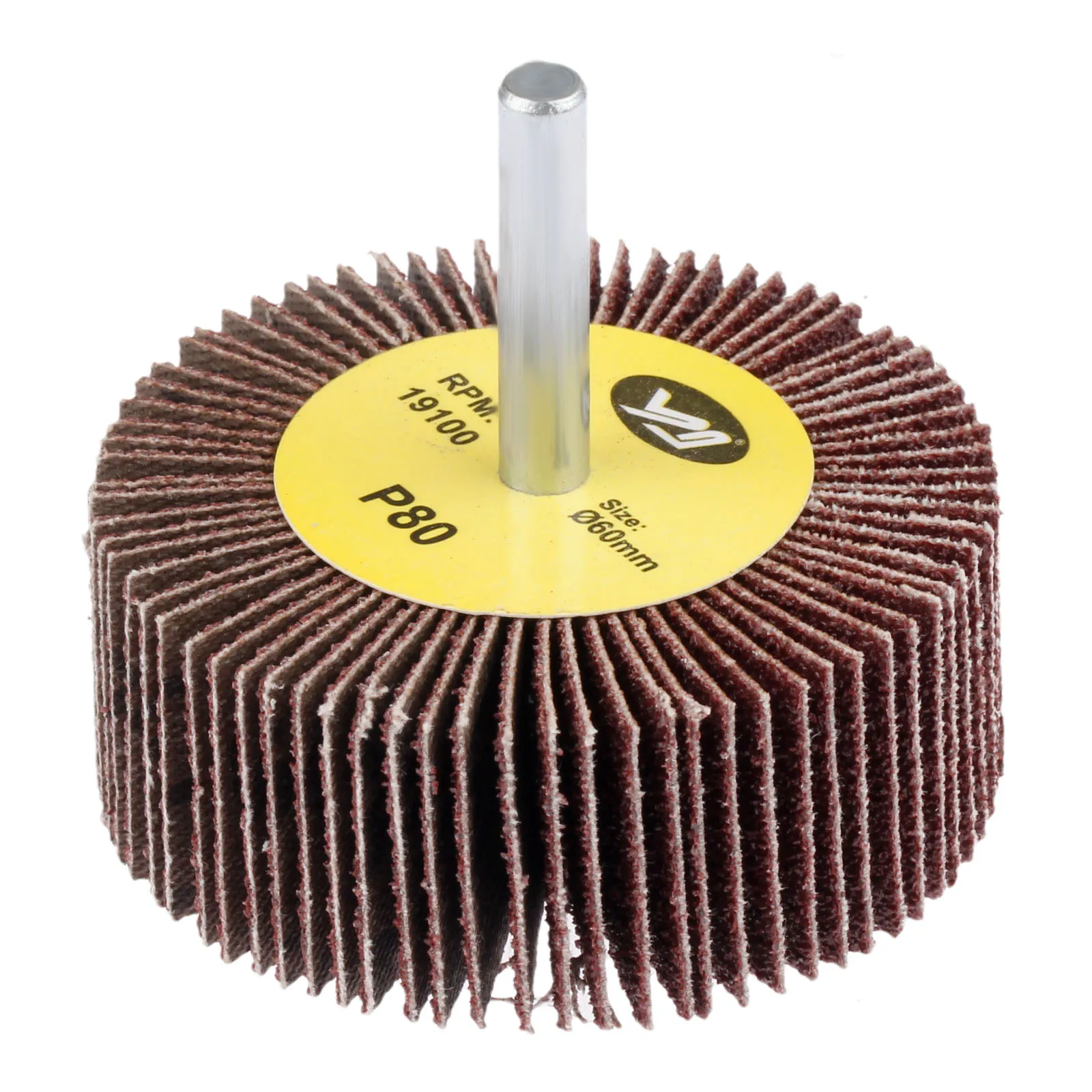 DRELD-ruedas de aleta de lijado de 60mm, 80-Grit, muela de pulido, cepillo, papel de lija para herramientas rotativas, accesorios Dremel, 1 unidad