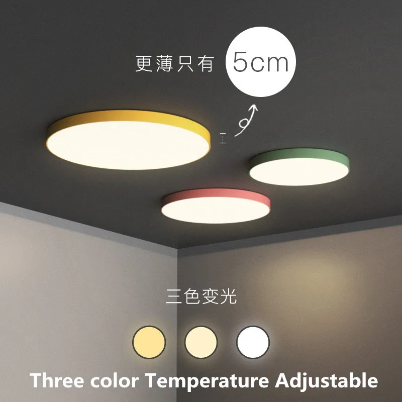 

Minimalism Ceiling Chandelier Lighting Living Room Lustre Colorful 5cm Uitra Thin Modern Led Chandelier Ceiling Lamp Fixture