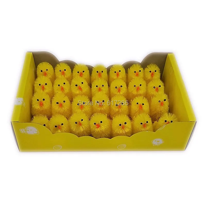 Easter chicken Easter chick 28 pcs/set Cute Big Yellow Chenille Chicks  Easter Decoration