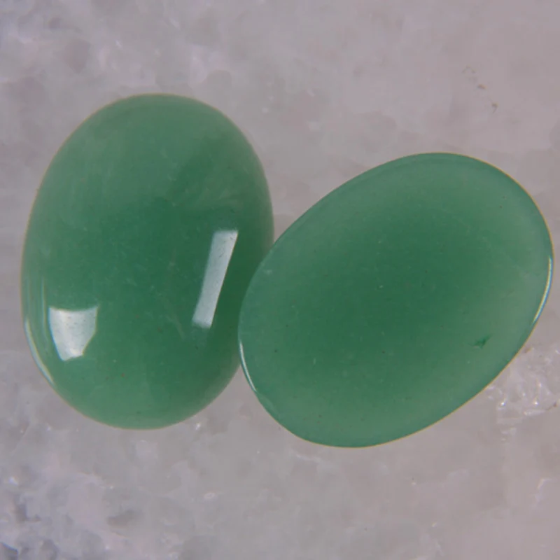 25x18MM Green Aventurine Oval Cabochon CAB Bead (2 pcs/lot) H037