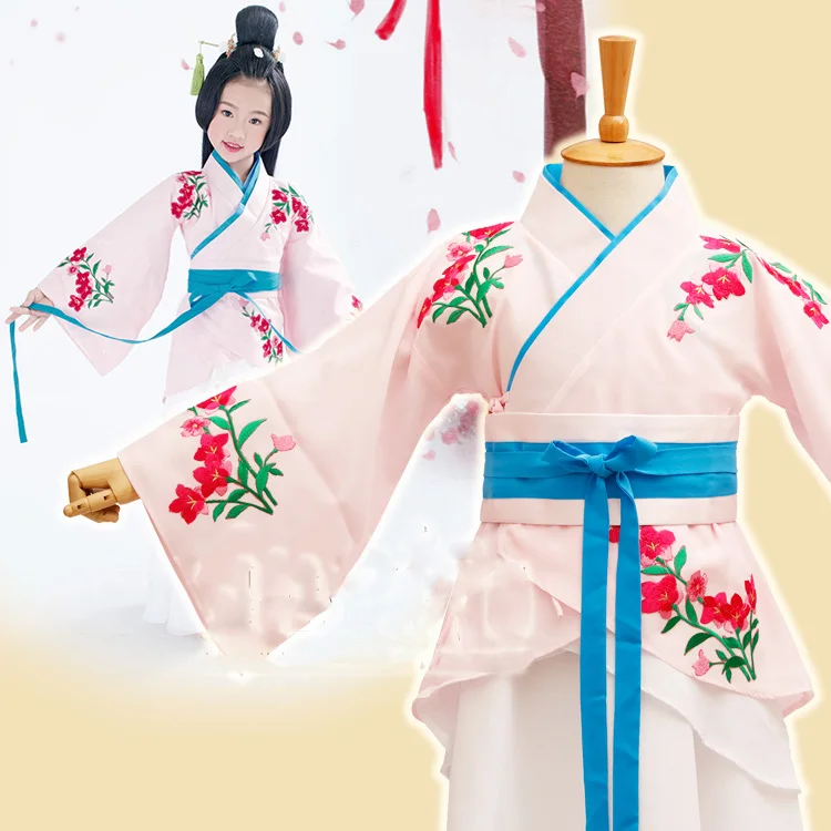 Qing Ge Miao Wu Hanfu Costume TV Play Legend of Ban Shu Same Design Kids' Costume  Photography Album Clothing for Little Girl