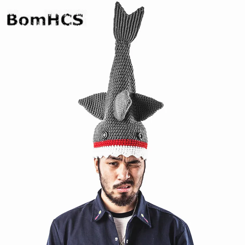 

BomHCS Novelty Beanie Handmade Knitted Hat Men's Winter Warm Cap Halloween Party Gift