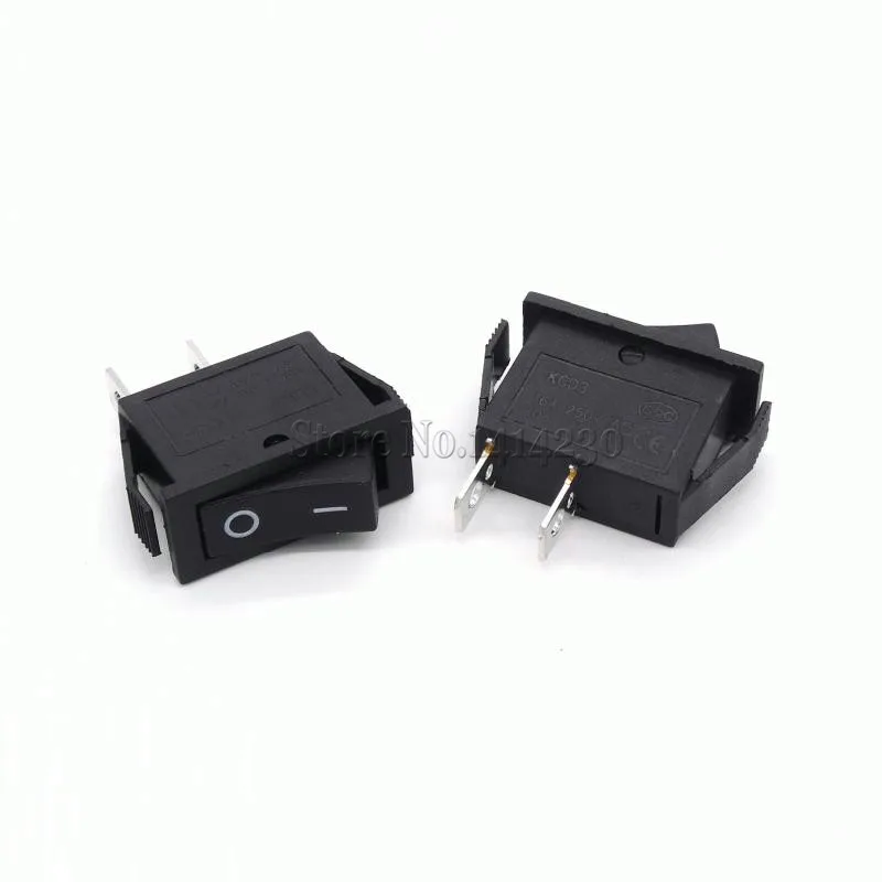 10Pcs Rocker Switch 16A 250V 20A 125VAC 2Pin Reset Switch Momentary push button switch KCD3 15*32 mm Power Switch