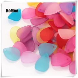 Hot Sale 100pcs/lot Colorful Frosted Acrylic Petals Beads Pendant 12*17mm Craft Bracelet DIY Beads For Jewelry Making Accessory