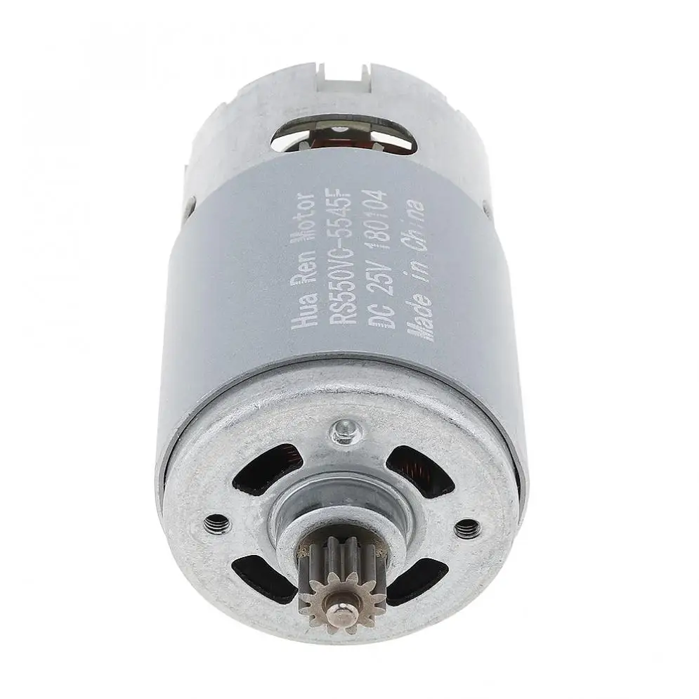 RS550 25V 19500 RPM Serviceable DC Motor with Two-speed 12 Teeth and High Torque Gear Box for Electric Drill / Screwdriver