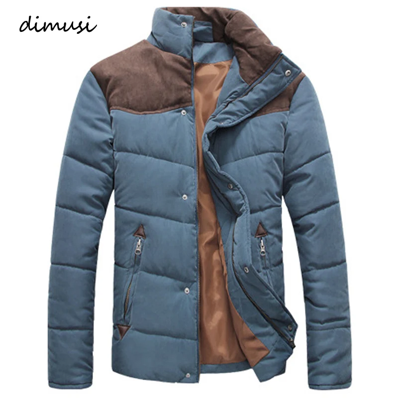 DIMUSI Winter Jacket Men Warm Casual Parkas Cotton Stand Collar Winter Coats Male Padded Overcoat Outerwear Clothing 4XL