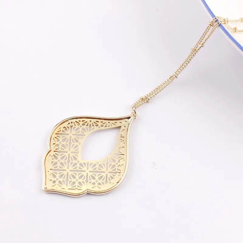 Filigree Morocco Teardrop Necklace for Women