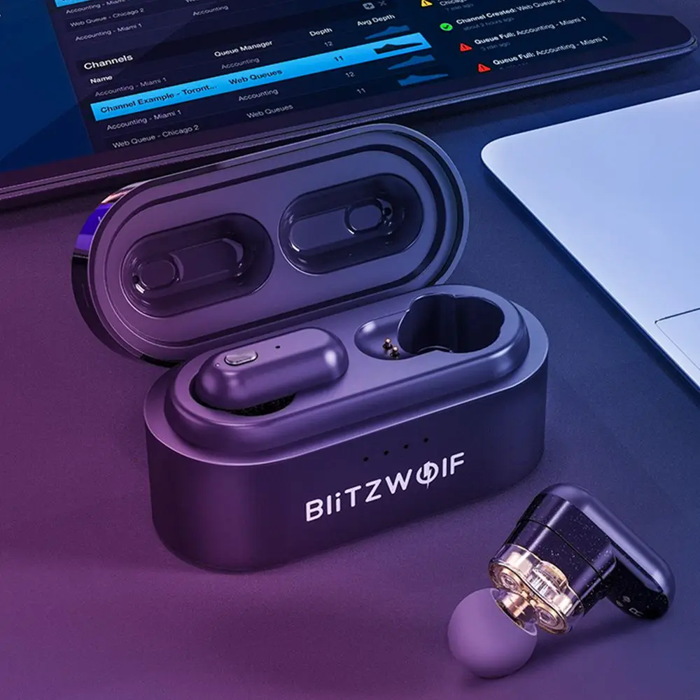 [Trình điều khiển động kép] Blitzwolf BW FYE7 TWS Bluetooth 5.0 Tai nghe thể thao chạy không dây Tai nghe Bass Âm thanh nổi song phương Tai nghe Hifi Âm nhạc Tai nghe không dây thực sự Pin lớn