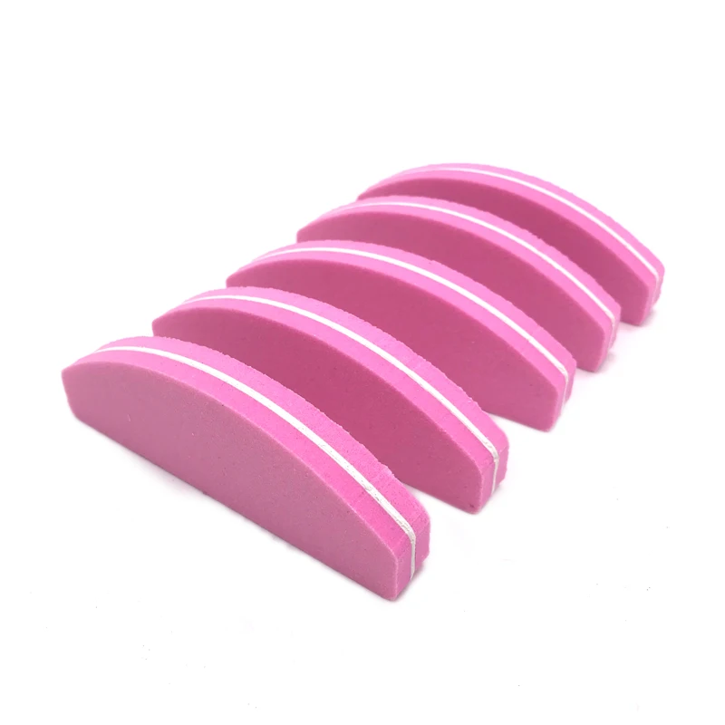 100 Pcs Double Sided Buffers Nail File Pink Sponge Manicure Buffing Sanding Files For UV Gel Polish Nails Accessories SalonTools