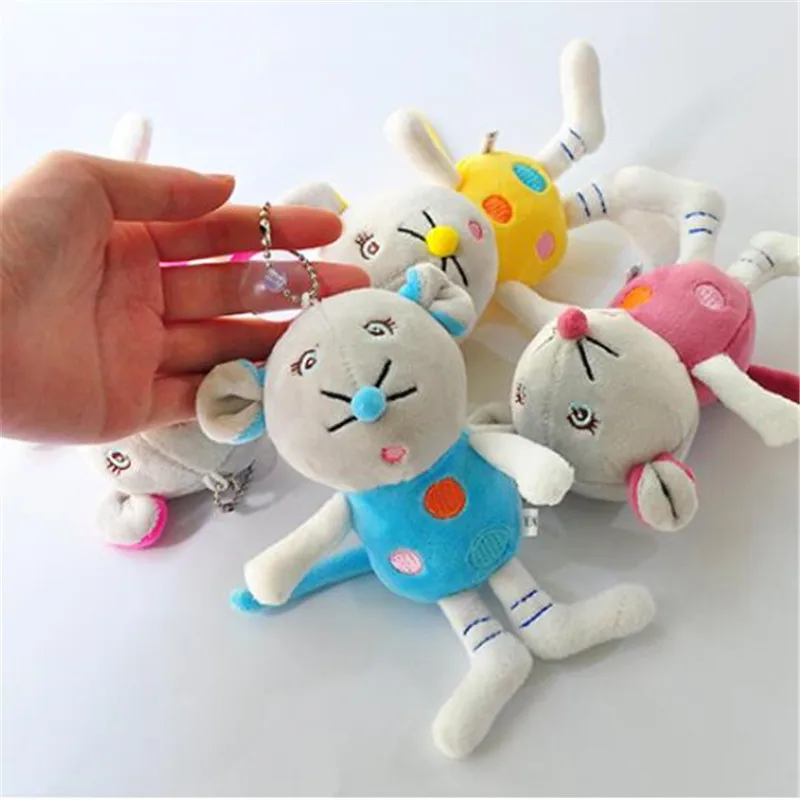 

10CM Color Mouse Stuffed Toys 1Pcs PP Cotton New Kawaii Pendants Rat Sucker Gift Plush Toy Dolls For Kid's Party HANDANWEIRAN