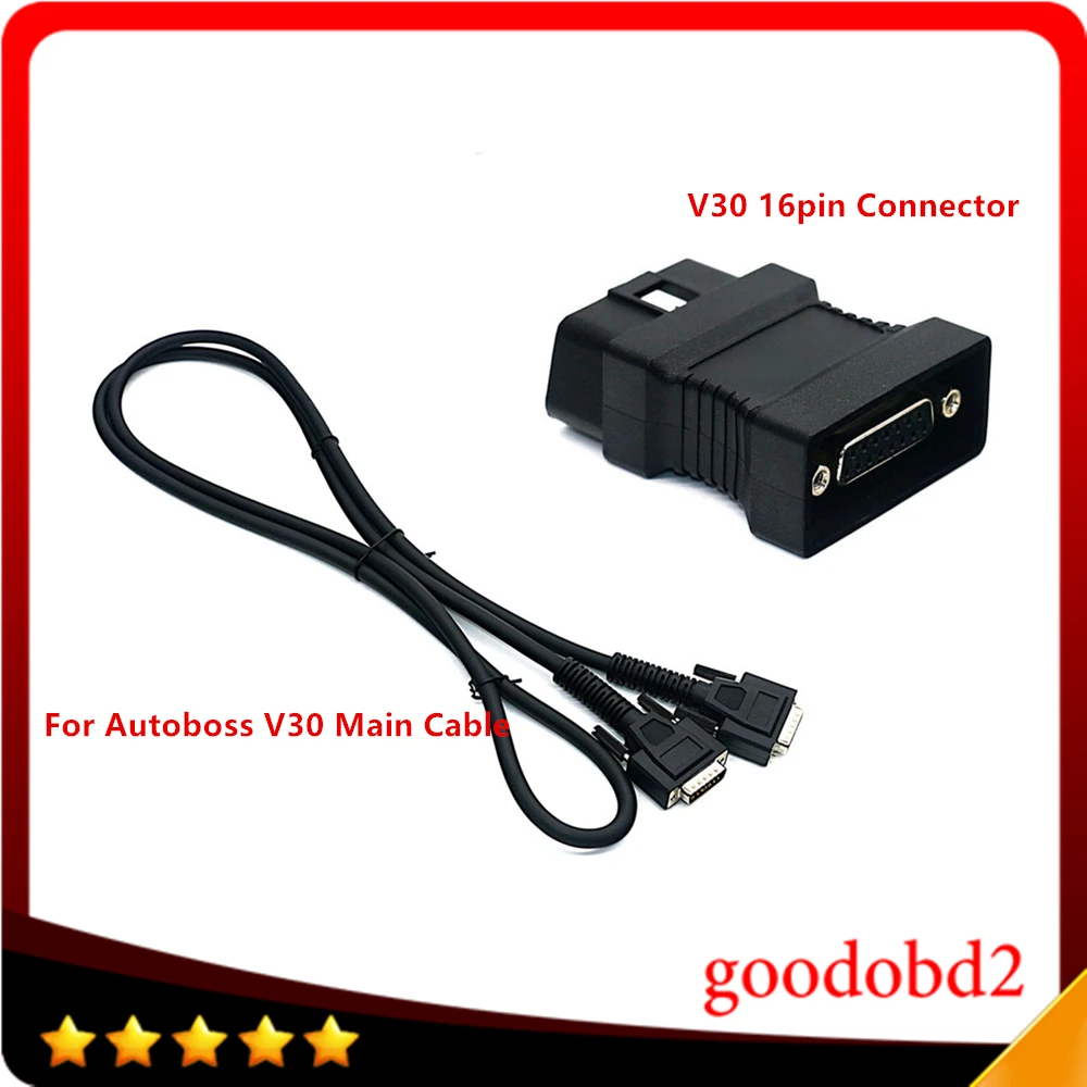 For Autoboss V30 16Pin OBDII Diagnostic Adapter Scanner Car Diagnostic OBD2 Connecter Connector 16pin Connector +V30 Main Cable