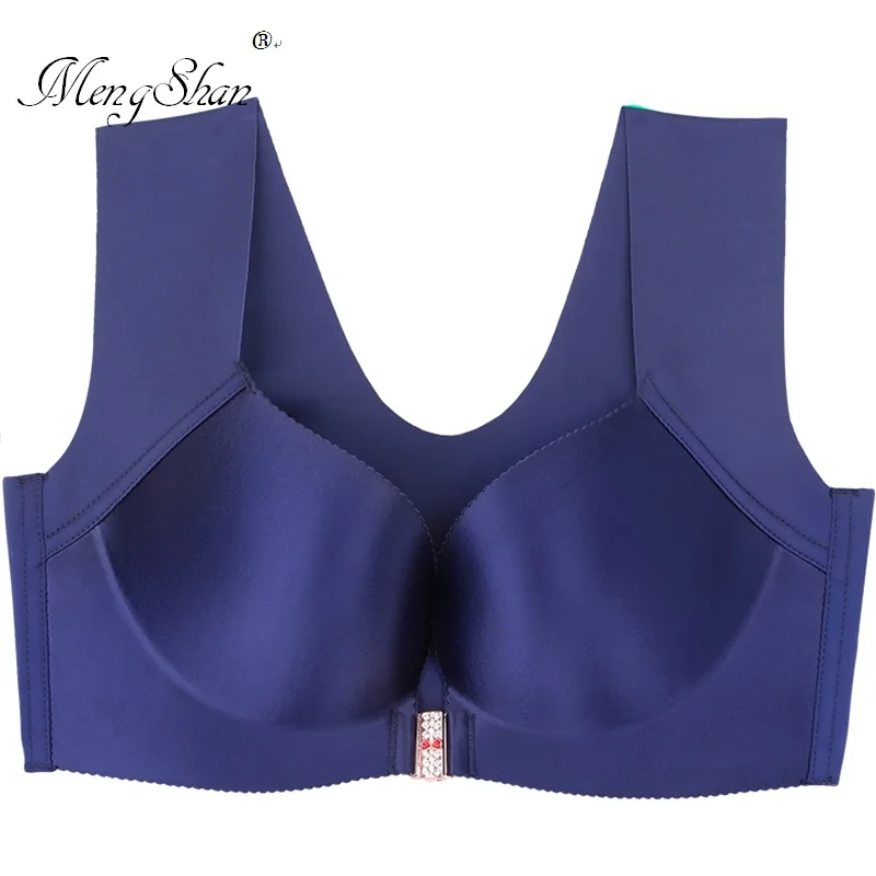 Front bra woman Fat mm Big chest is small Sleep movement big size bra Receive parabreast vest plus size bra 52E 120E