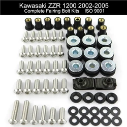 Fit For Kawasaki ZZR 1200 2002-2005 Motorcycle Complete Fairing Bolts Kit Stainless Steel Speed Nut Fairing Clips