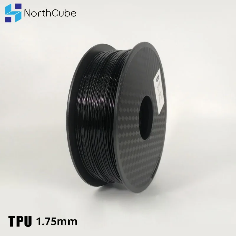 

NorthCube 3D Printing Filament TPU Flexible Filament TPU Flex Plastic for 3D Printer 1.75mm 0.8KG 3D Printer Materials TPU Black