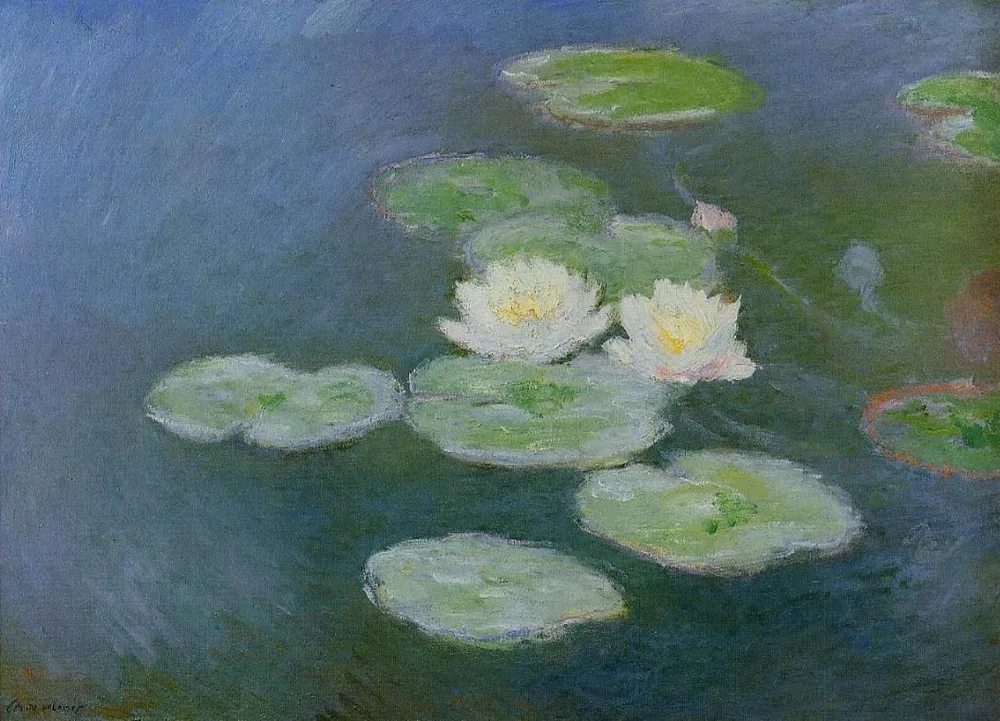 100% handmade landscape oil painting reproduction on linen canvas,water-lilies-evening-effect-1899 by claude monetq,oil painting