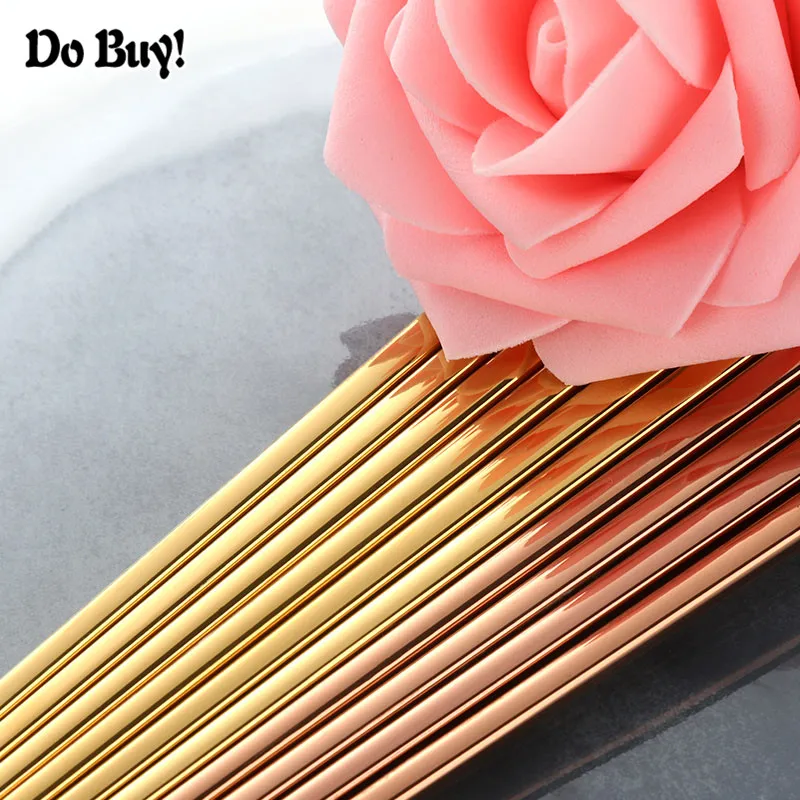 1 Pair Of Square Chopsticks Stainless Steel Gold Rose Gold Sushi Colorful Chinese Chopsticks Kitchen Utensils 23.5 cm