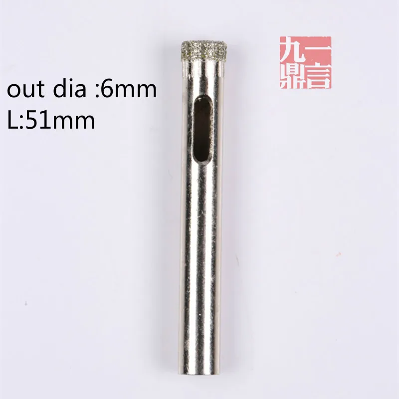 50pcs/lot 6mm Diamond Coated Drill Bits Accessories Hole Saw set Glass Granite Cutter Opener Bits Free Shipping