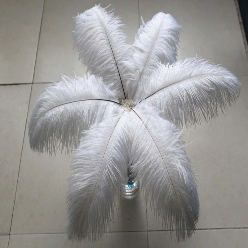 Wholesale!Free shipping  100 pcs 40-45 inch 16-18cm beautiful white  ostrich feathers