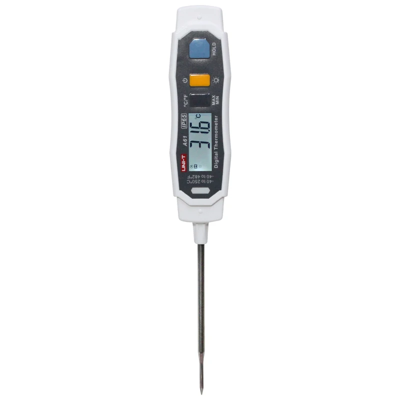 UNI-T A61 probe type thermometer (IP65); milk temperature/kitchen food/oil temperature/immersion/penetration temperature meter