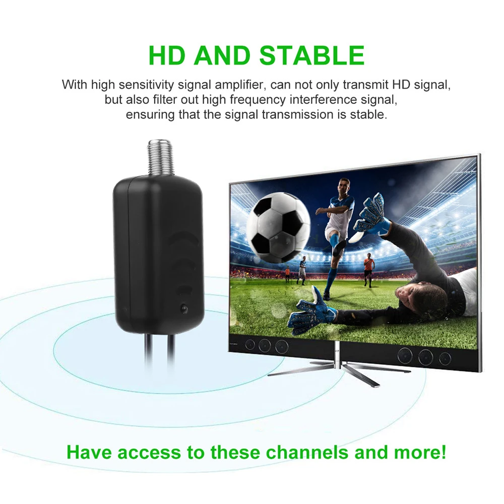 kebidumei Good Antenna Amplifier Professional HDTV Amplifier Low Noise Signal Booster TV Antenna Digital HDTV Signal Amplifier