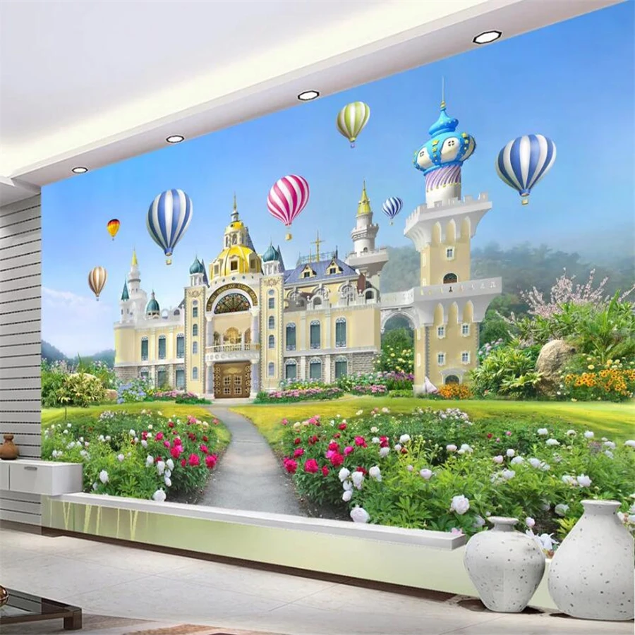 Custom wallpaper 3d photo murals beautiful girl little princess dream castle TV background wall living room bedroom 3d wallpaper