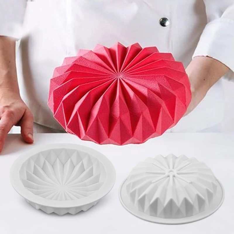 3D Origami Round Mouse Mould Flowers Cake Decorating Tools Chocolate Dessert Pan Bakeware Pastry Tools