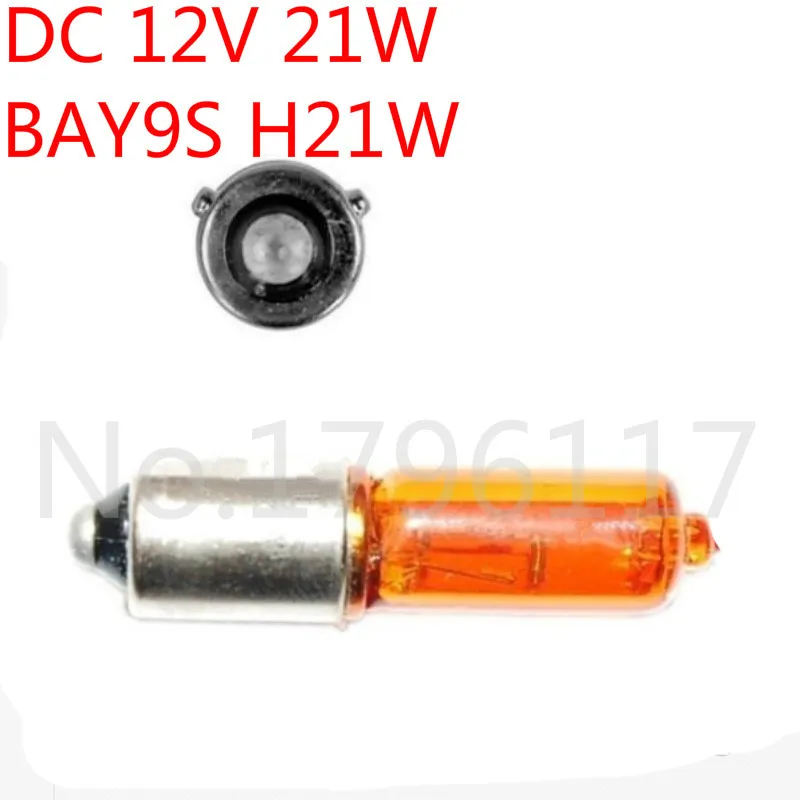 

20Pcs Amber Glass H21W 12V 21W Automobile BAY9s Bayonet Bulb Car Indicator Brake Fog Reverse Light Bulb BAY9S