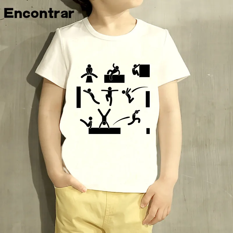 Kids Evolution Of Parkour Born To Jump Design Baby Boys/Girl TShirt Kids Funny Short Sleeve Tops Children Cute T-Shirt,HKP4085