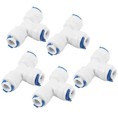 5 Pcs Plastic 6.7mm Inner Dia Three Way Water Dispenser Quick Adapter