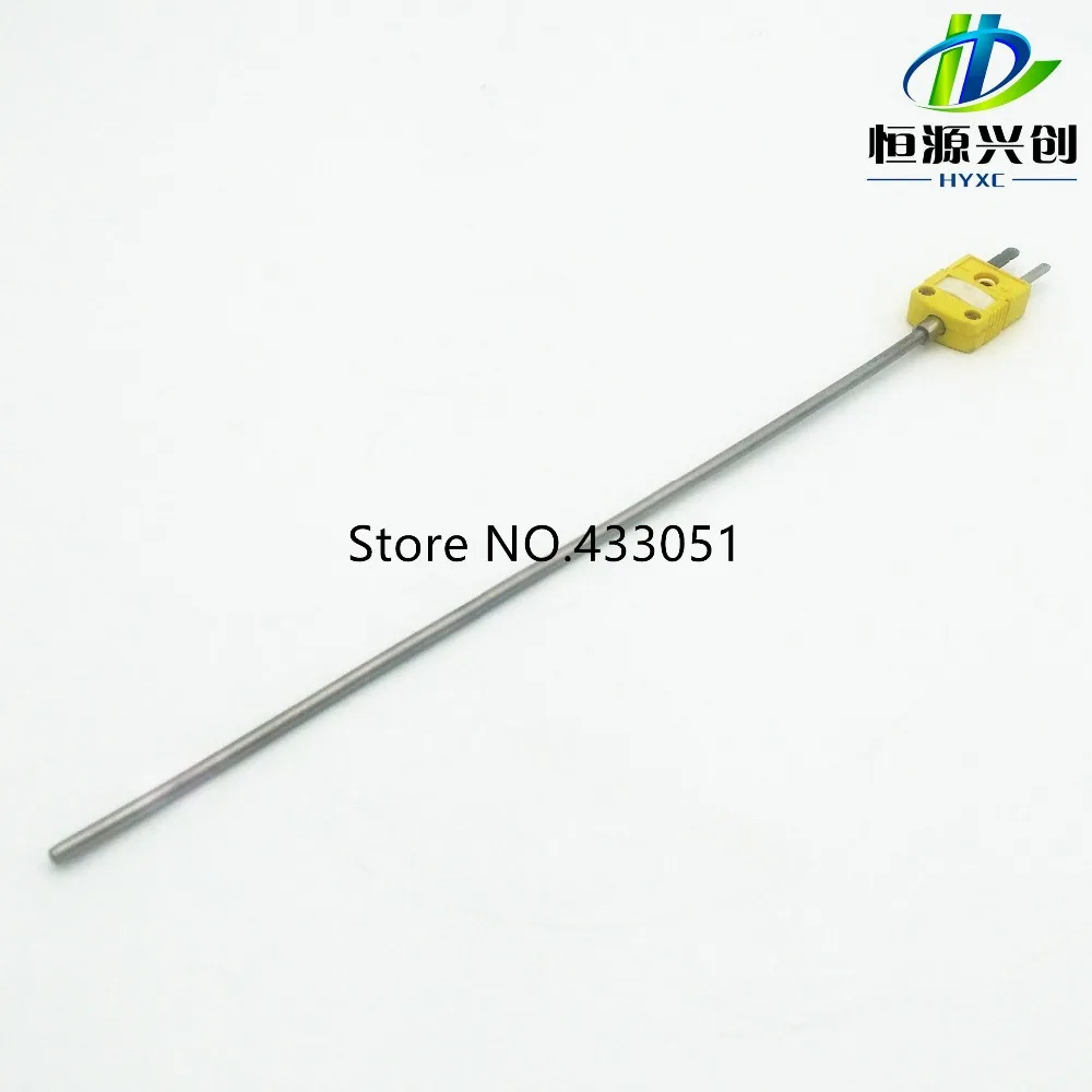 Sonda de termopar tipo K centígrados de 0-1100 grados, sensores de 100mm-1000mm, diámetro de sonda 3mm, dualidad caliente tipo enchufe k