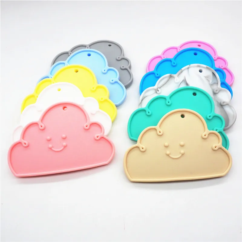 

Chenkai 10PCS Silicone Cloud Teether DIY Baby Shower Pacifier Dummy Teething Chewing Pendant Nursing Jewelry Making Sensory Toy