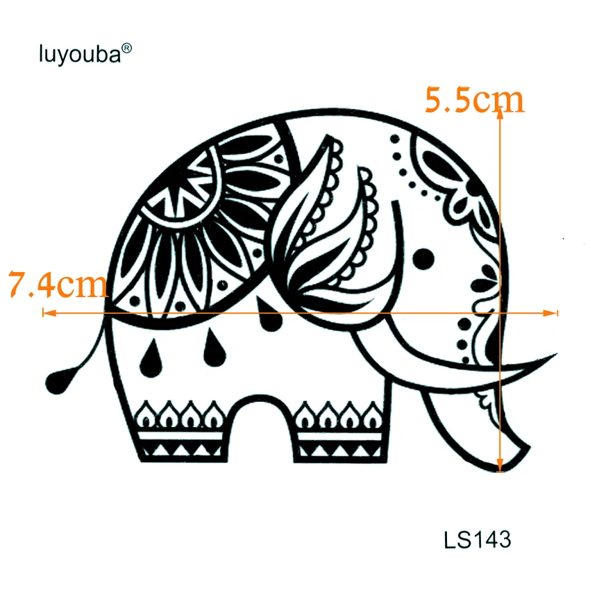 Cute Elephant  Waterproof Temporary tattoos Men  Animals Fake Tattoo Tatuajes Tatoos Temporary Sticker kids Tattoo