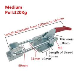 GH-431 Medium Hand Tool Holding capacity 320KG Adjustable Hasp Fastener, Toggle Latch, Hasp Catch - Trailer Industrial