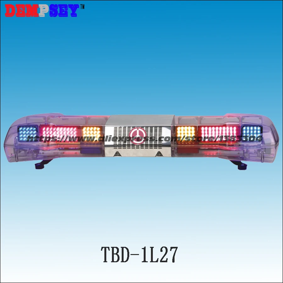 

TBD-1L27 Super Bright LED lightbar/Red/Blue/Amber Flashing warning lights/ 100W siren & 100W speake