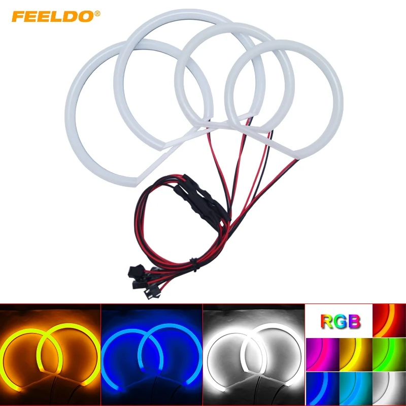 

FEELDO 2X106mm 2X131mm Car Xenon Cotton Angel Eyes Halo Ring Light For E46/5 E46 Compact(2000-2004)E83/X3 Headlight Car Styling