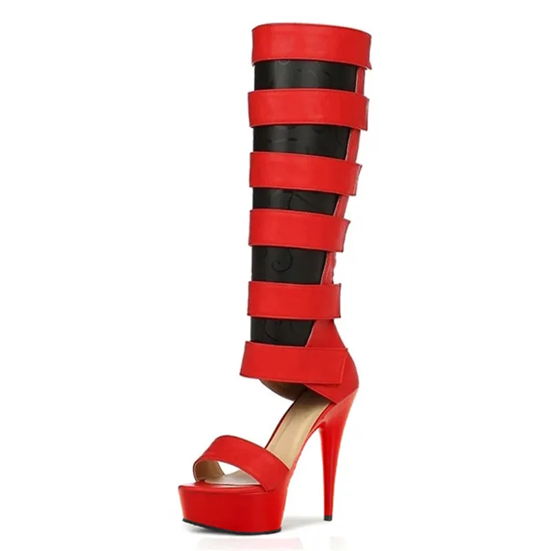 Summer model stage sexy fashion queen fish mouth waterproof catwalk show 15cm high-heeled sandals