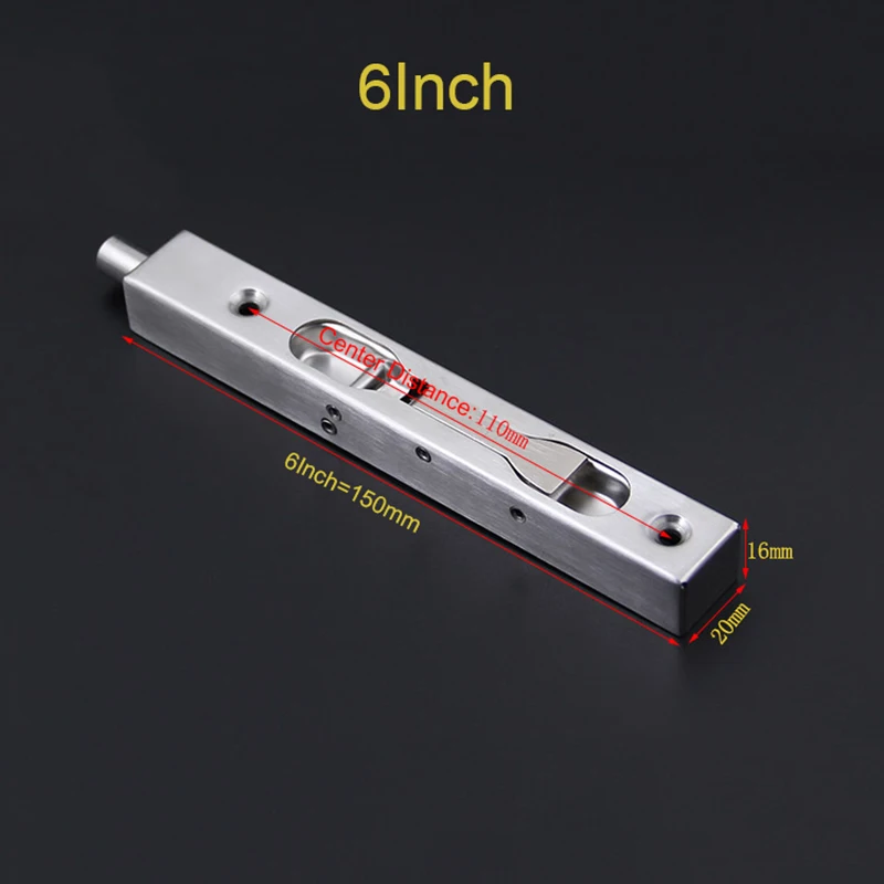 2PCS/lot 304 Stainless Steel Security Door Guard Lever Action Flush Latch Slide Bolt Lock B50