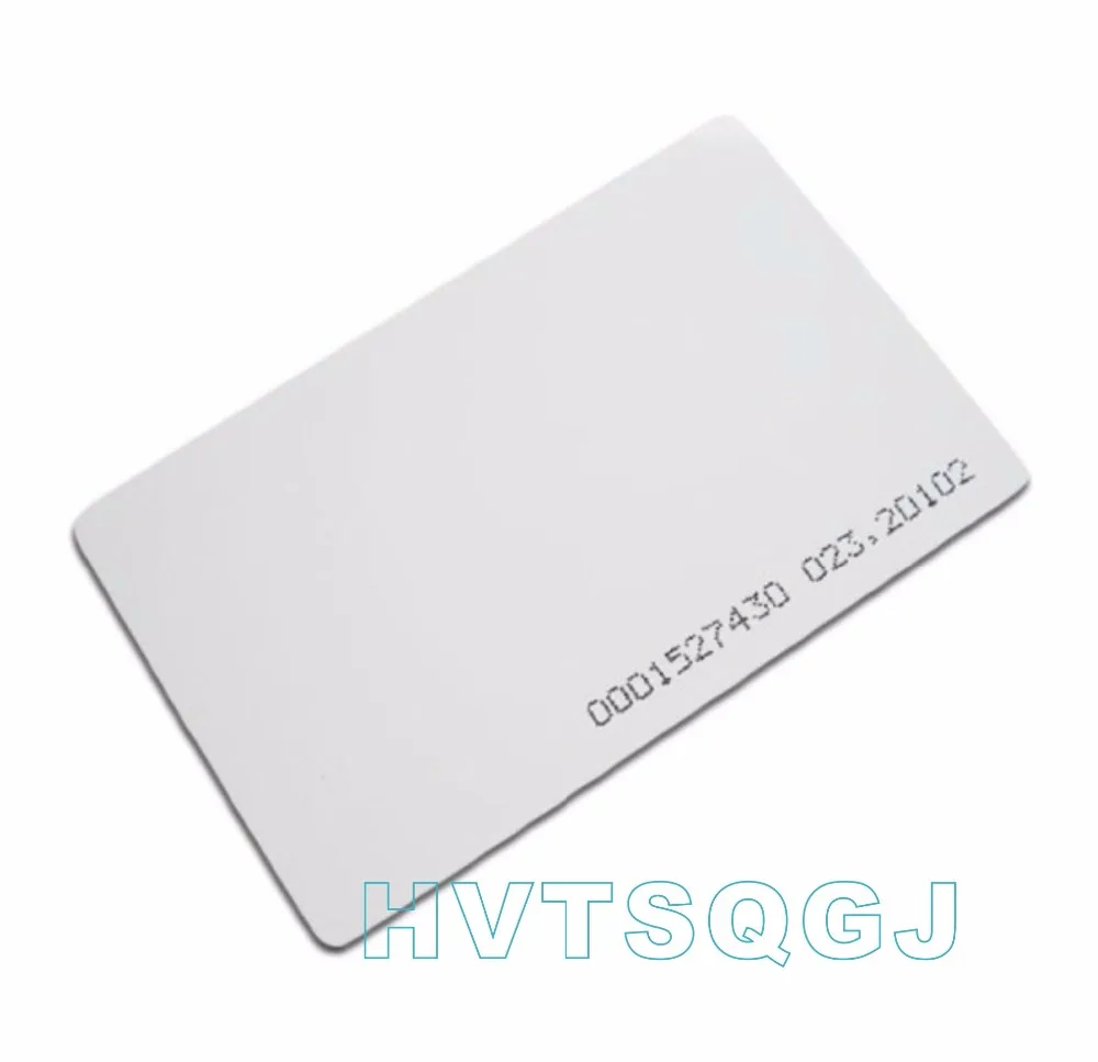 Free Shipping Wholesale RFID Card 125Khz EM4100 Proximity Smart Cards 0.8mm Thin PVC Card For Access Control System 100pcs