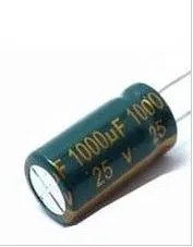 Shiping مجانا 100 قطعة 1000 فائق التوهج 25V 10*20 مللي متر 105C عالية التردد شعاعي مُكثَّف كهربائيًا