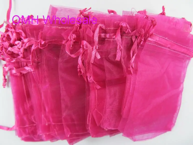 OMH wholesale 50pcs 7x9,10x12,10x15,11x16,15x20,17x23,13x18cm rose Christmas Packaging bags jewelry voile gift bag BZ08-15