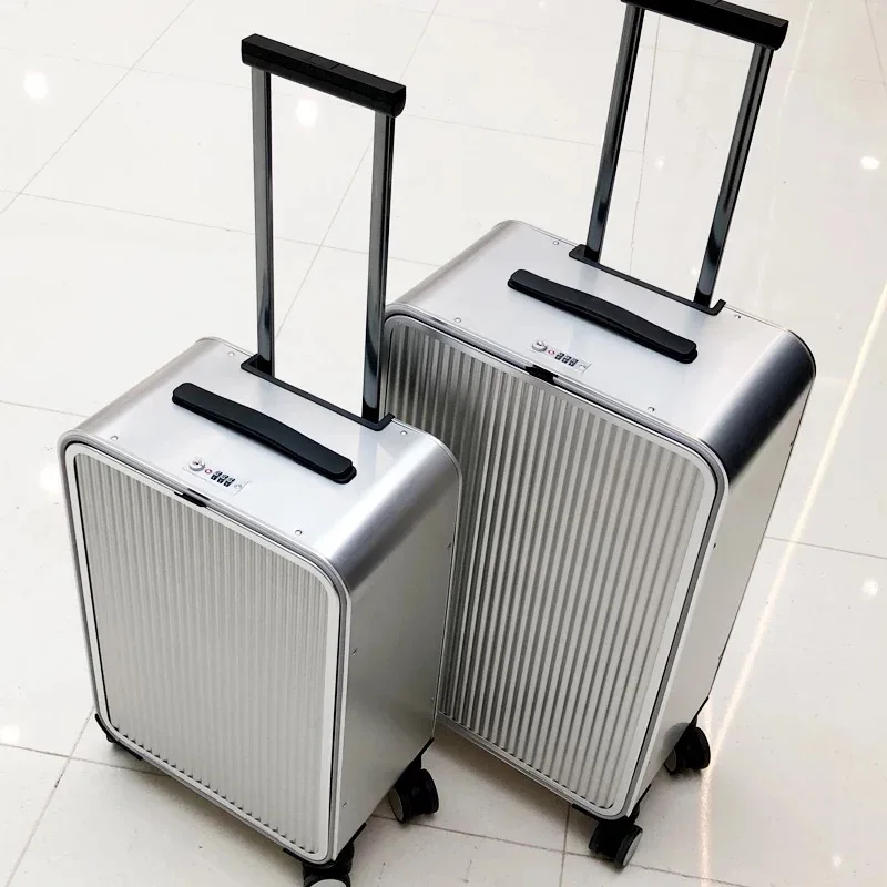 Luxury Brand 100% Aluminum-magnesium alloy Rolling Luggage 16/20/24 inch size high quality trolley case Business Suitcase Wheels