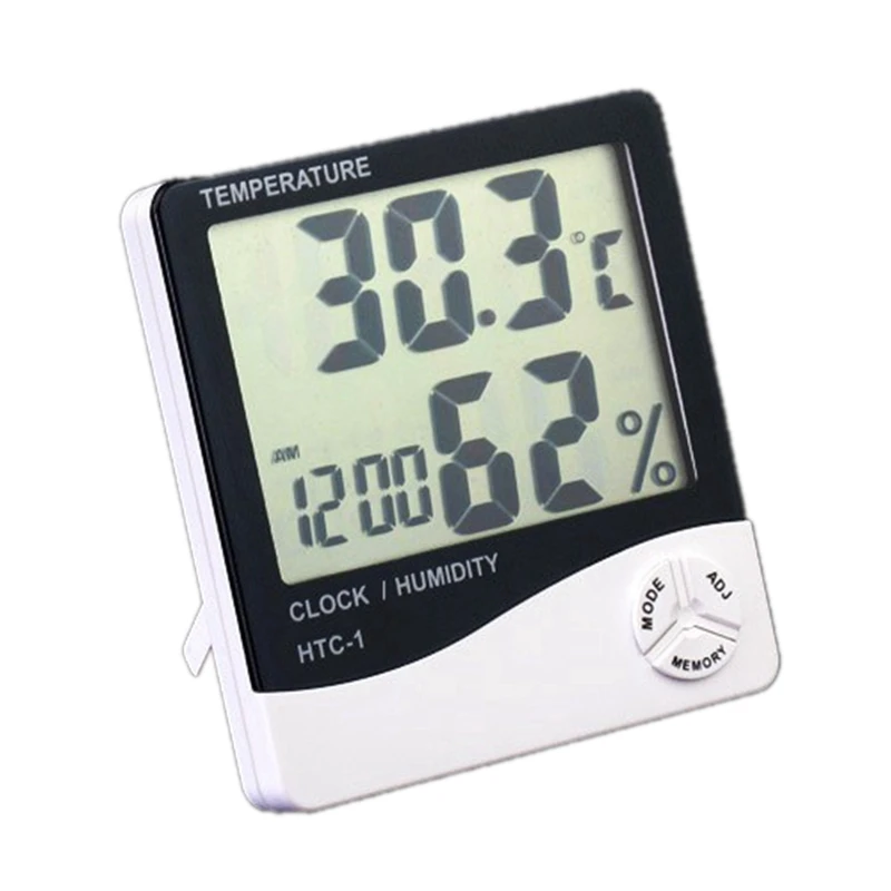 Smart Thermometer Hygrometer Indoor Digital Temperature Humidity Meter Desk Alarm Clock Room Kitchen Wall Hang Weather Station