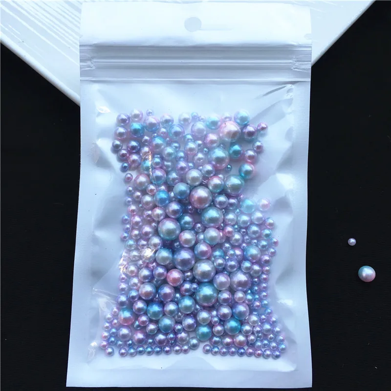 Mix 3/4/5/6/8mm 200pcs No Hole Pearl Beads Colorful Pearls Round Acrylic Imitation Pearl Beads Diy for Jewelry Making/Nail Art