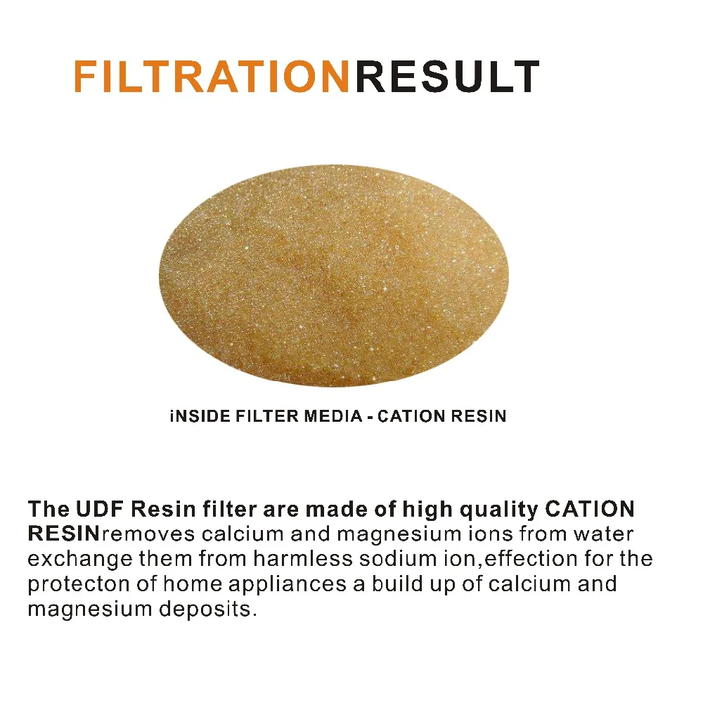 Cartuchos de ablandamiento de filtro de agua, 10 pulgadas Filtro de resina de intercambio iónico, elimina los iones de calcio y magnesio del agua, paquete de 2