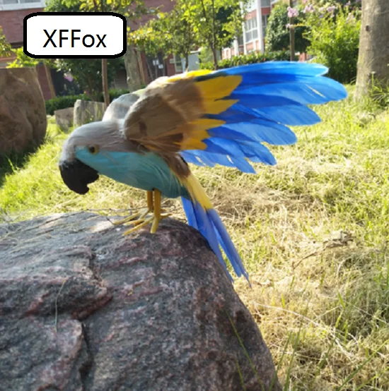 small cute real life gray&blue parrot model foam&feather simulation wings parrot bird gift about 16x30cm xf0244