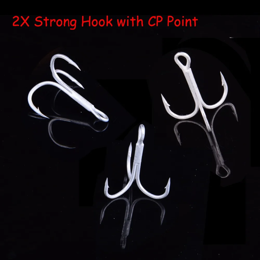 Balleo 20pcs/lot 1#/2#/4#/6#/8#/10 CP Point Treble Hook 2X strong for huge big sea fishing Tuna Fishing with  inverted T Groove