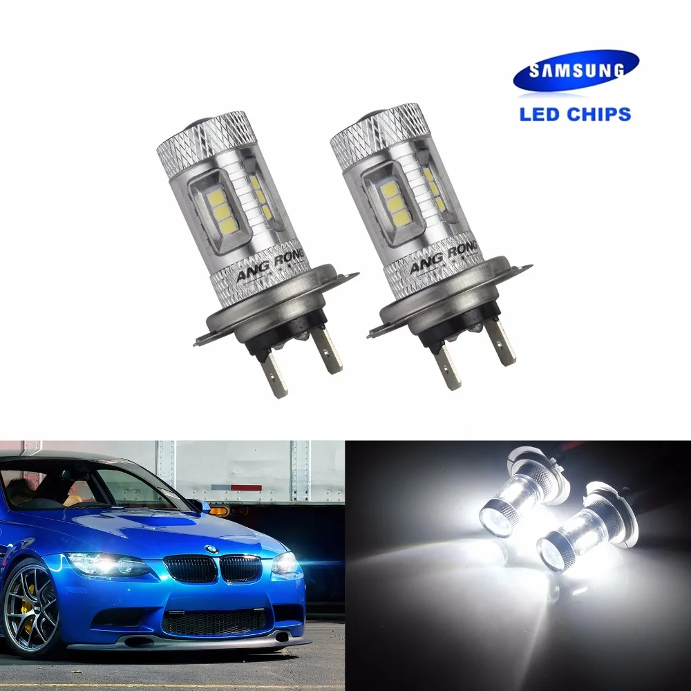 

ANGRONG 2x H7 499 Bulb SAMSUNG High Power 15W LED HeadLight Main Fog Light White(CA205x2)